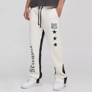 Regular Star Printed Varsity Gusset Jogger