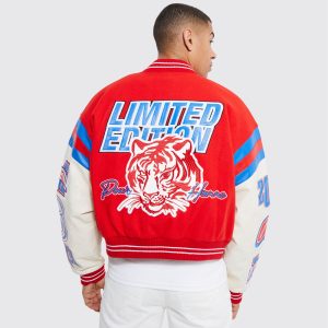 Oversized Boxy Jersey Varsity Jacket