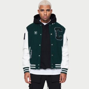 Nylon Varsity Jacket with Badges