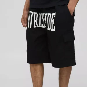 Waist Ripstop Printed Relaxed Cargo Shorts